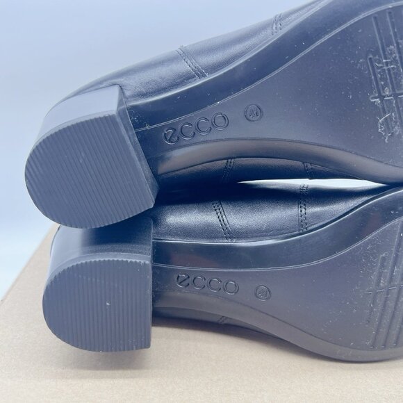 Ecco Shape 35 Black Leather Chelsea Boots Low Heel Womens EU 41 US 10- 10.5 - Picture 11 of 13